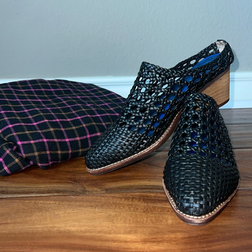 Jeffrey Campbell Woven Leather Mules 6.5 – Leone Style Indie Sleaze Western Boho